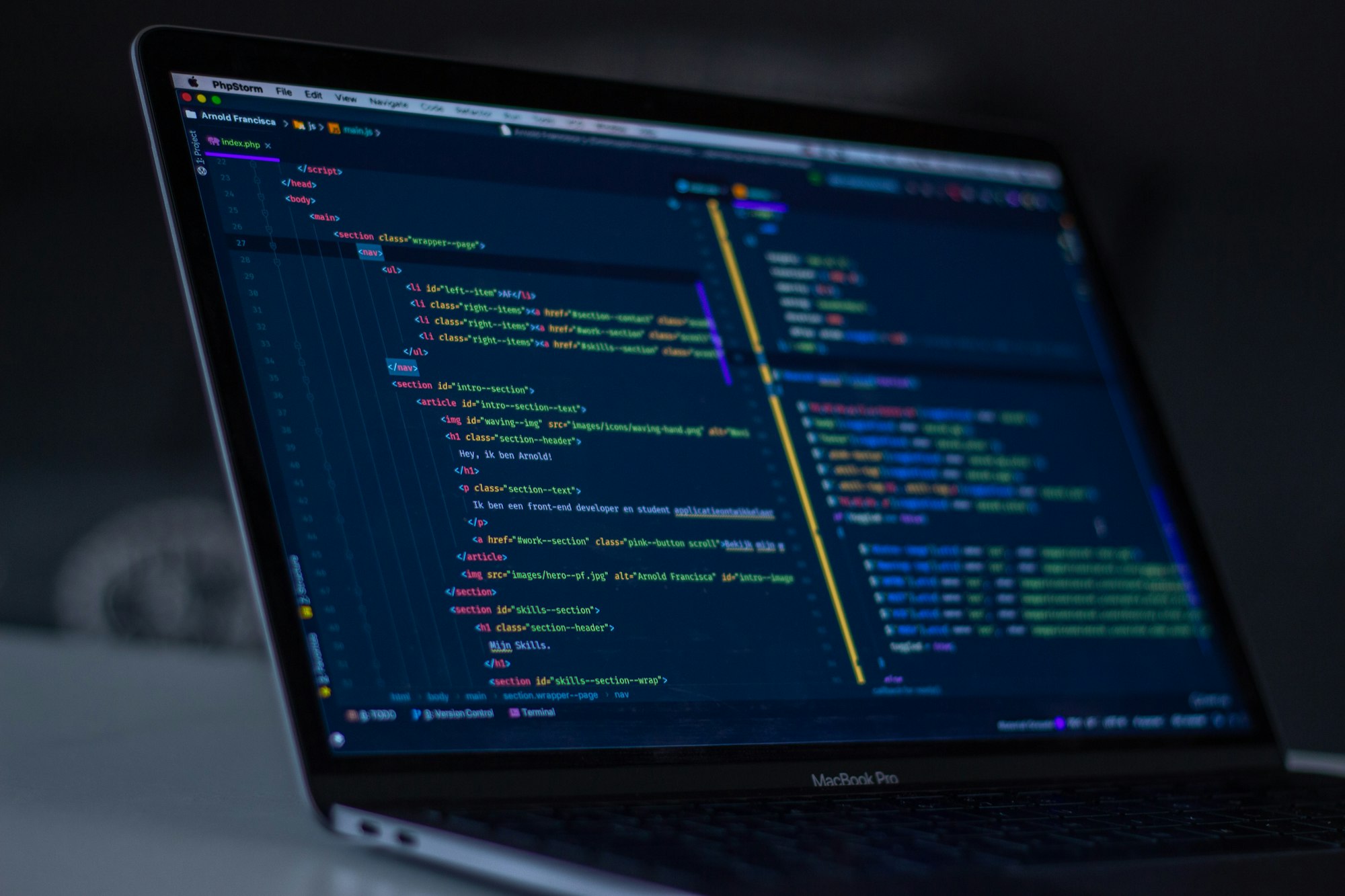 Developer workspace with modern technology stack